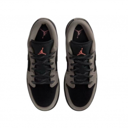 Кроссовки Air Jordan 1 Low Black Light Wild Mango Olive Grey - изображение 2