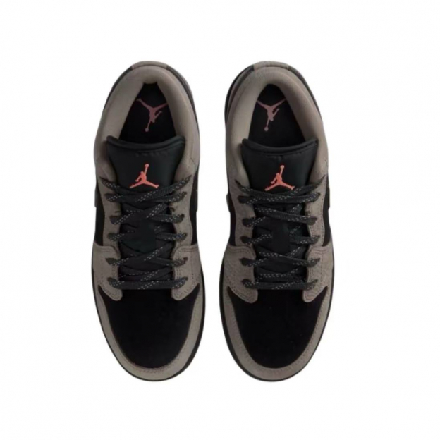 Кроссовки Air Jordan 1 Low Black Light Wild Mango Olive Grey - изображение 2