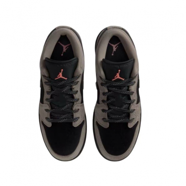 Кроссовки Air Jordan 1 Low Black Light Wild Mango Olive Grey - изображение 2