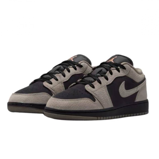 Кроссовки Air Jordan 1 Low Black Light Wild Mango Olive Grey - изображение 1