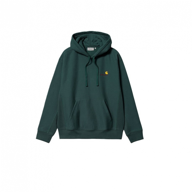 Худи Carhartt WIP Hooded American Script Sweat Green