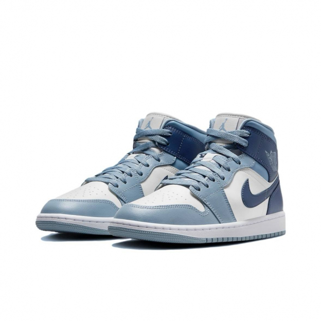 Jordan 1 mid blue white best sale