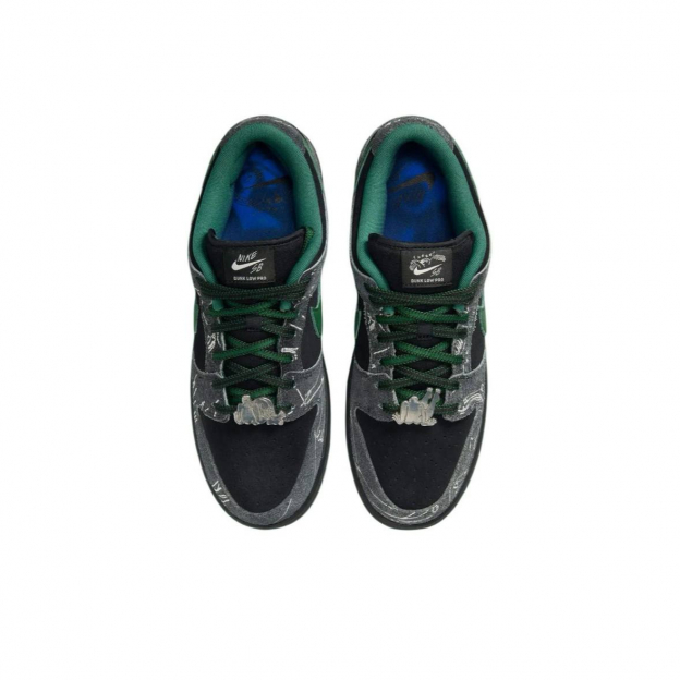 Nike SB Dunk Low x There Skateboards Black Grey Green