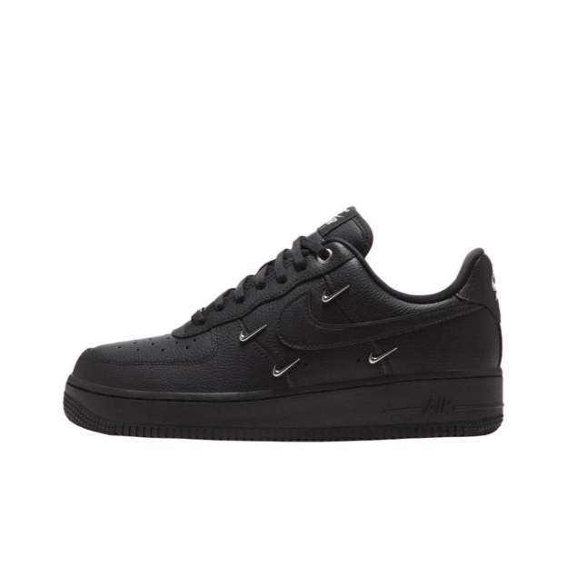 Nike Air Force 1 Low Black Silver Mini Swoosh 