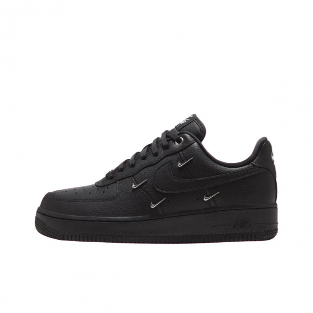 Nike Air Force 1 Low Black Silver Mini Swoosh 