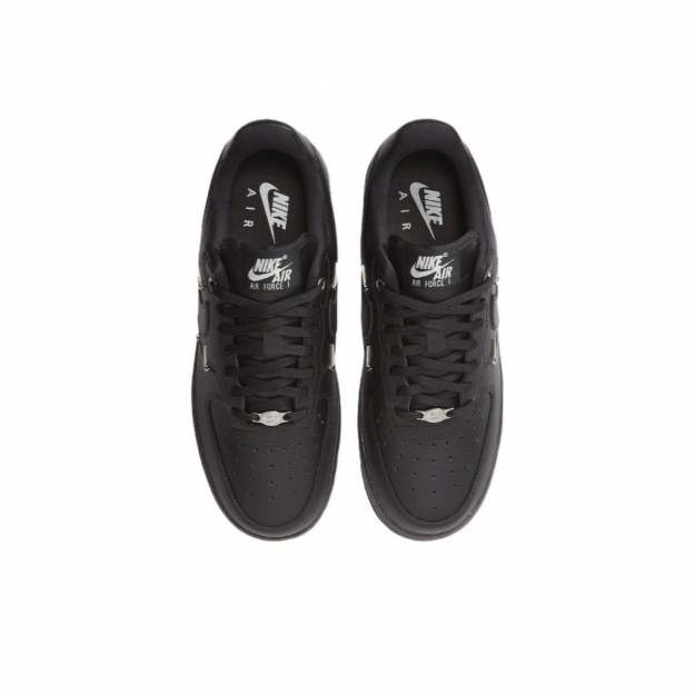 Nike Air Force 1 Low Black Silver Mini Swoosh 