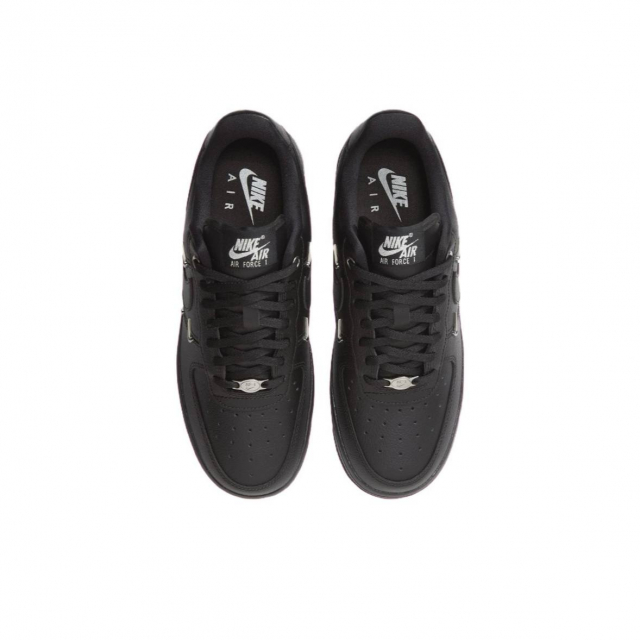 Nike Air Force 1 Low Black Silver Mini Swoosh 