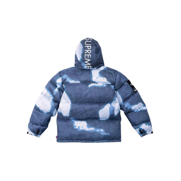 Пуховик Supreme x The North Face Bleached Nuptse Jacket Denim Print