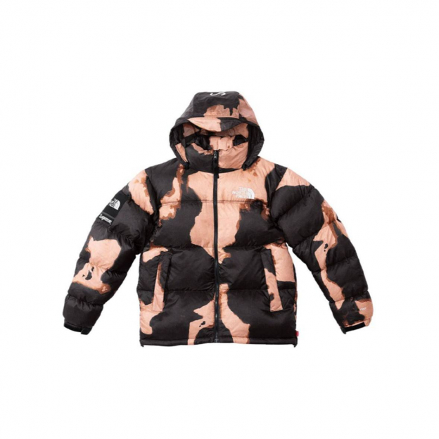 Пуховик Supreme x The North Face Bleached Nuptse Jacket Denim Print