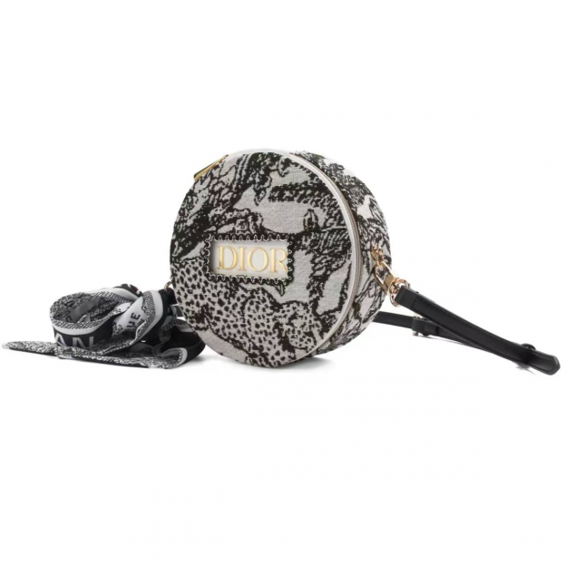Сумка Dior Customized Cosmetic Bag Grey Black Flowers - изображение 1