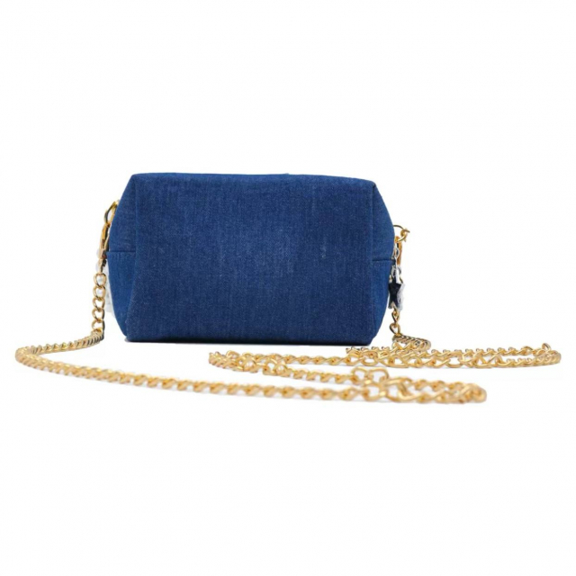 Сумка Dior Customized Cosmetic Bag Blue Navy White Flowers - изображение 3