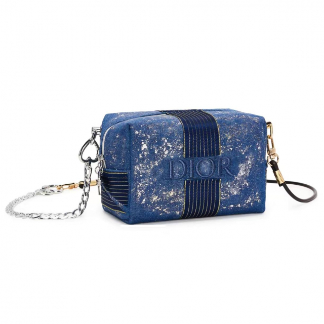 Сумка Dior Customized Cosmetic Bag Blue Navy Glitters - изображение 1