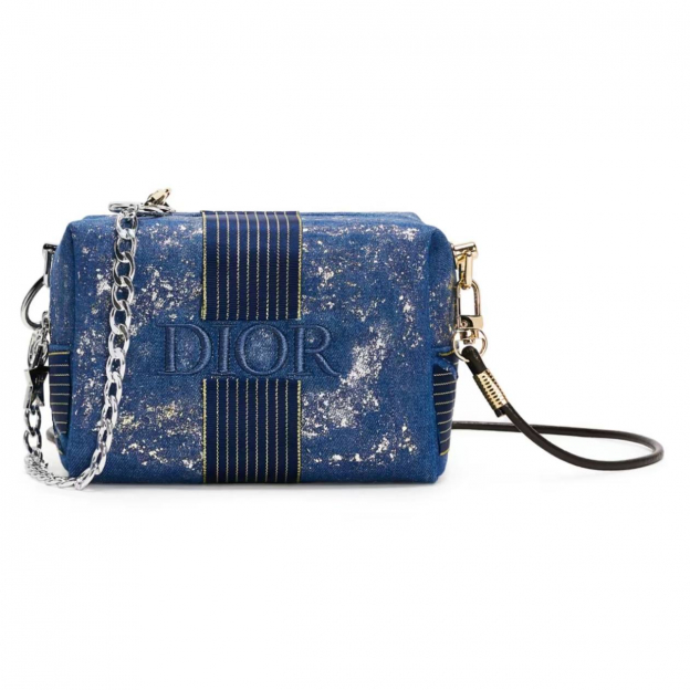 Сумка Dior Customized Cosmetic Bag Blue Navy Glitters