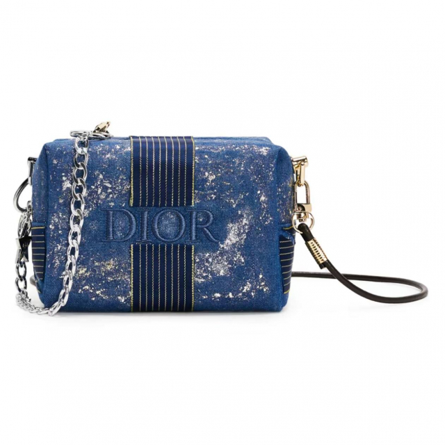 Сумка Dior Customized Cosmetic Bag Blue Navy Glitters