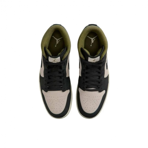Air Jordan 1 Mid Light Orewood Brown Medium Olive Sail