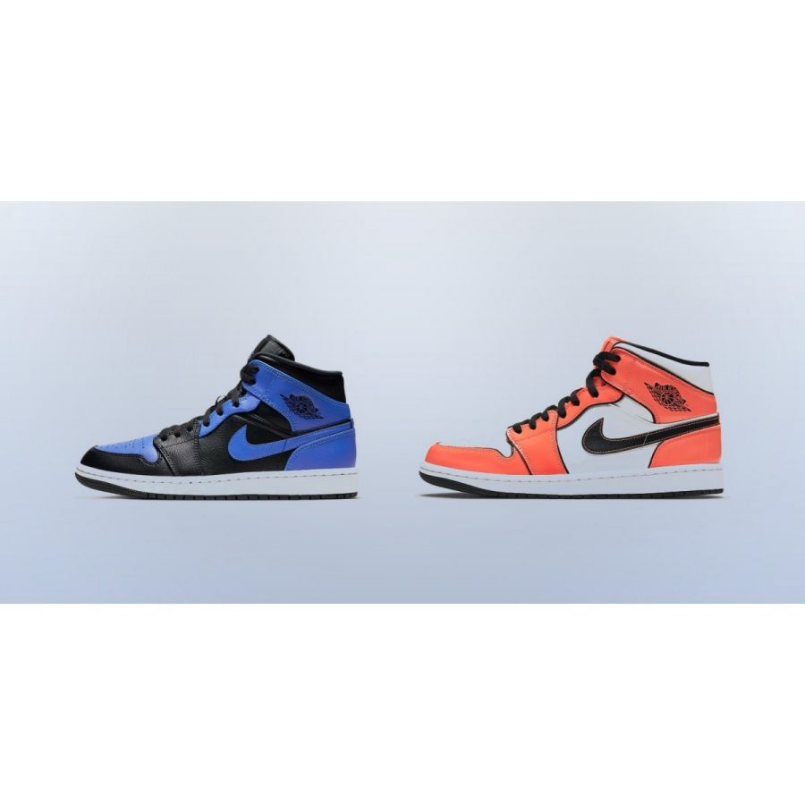 Air Jordan 1 Mid «Knicks» выйдут 1 ноября за 150 долларов: синий с оранжевым на чёрном нубуке и шенилловый логотип с языка AJ8