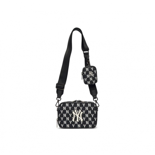 Сумка MLB Monogram NY Bag Black White 