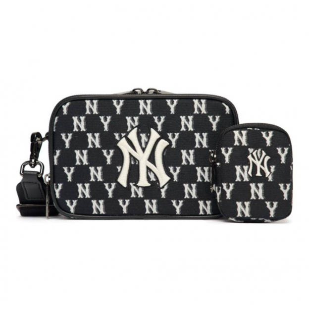 Сумка MLB Monogram NY Bag Black White 