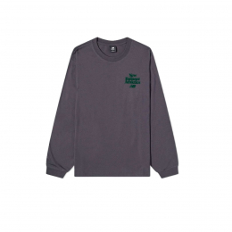 Лонгслив New Balance Ath Tee Grey Green