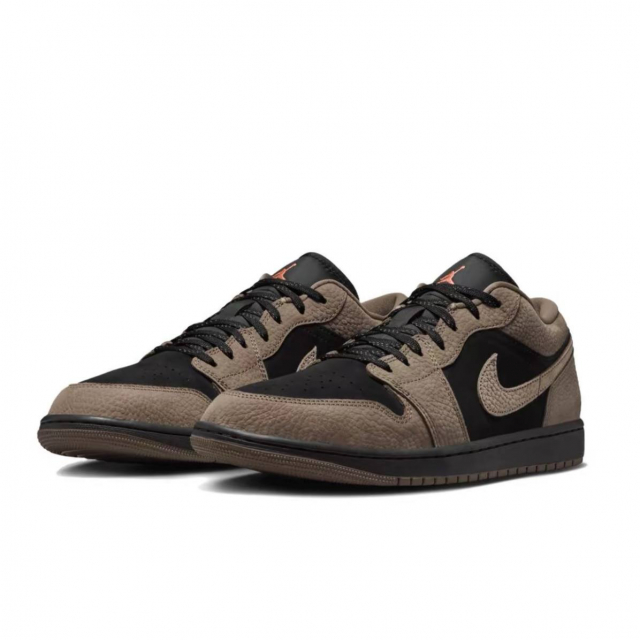 Кроссовки Air Jordan 1 Low Black Light Wild Mango Olive Grey - изображение 1