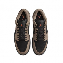 Кроссовки Air Jordan 1 Low Black Light Wild Mango Olive Grey