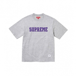 Футболка Supreme Twill Applique Tee Grey