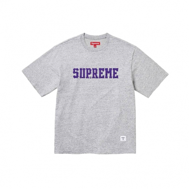 Футболка Supreme Twill Applique Tee Grey