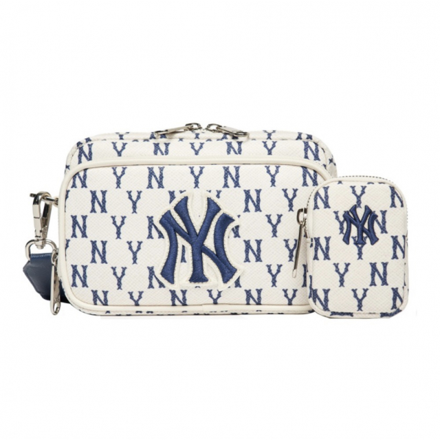 Сумка MLB Monogram NY Bag White Blue