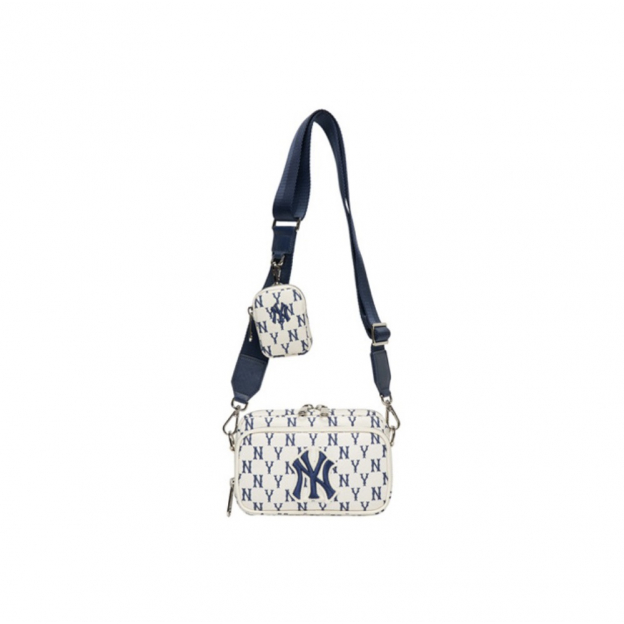 Сумка MLB Monogram NY Bag White Blue