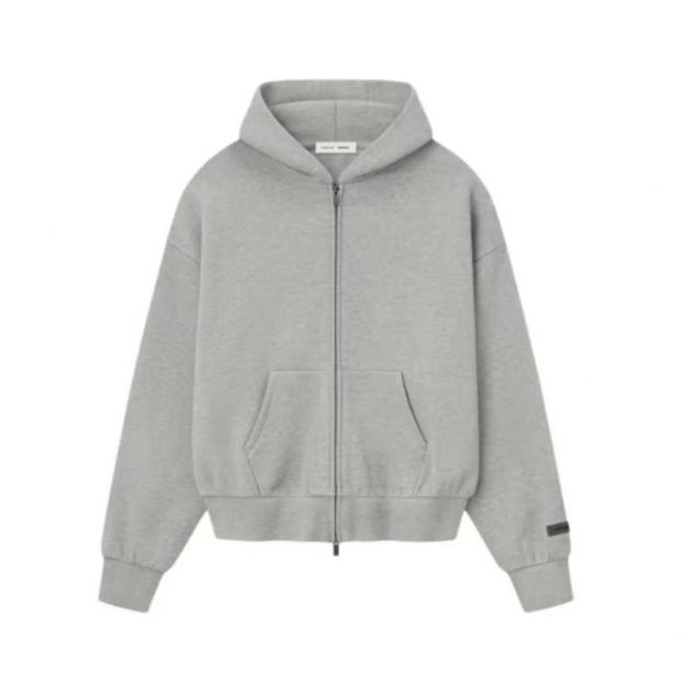 Худи Fear of God Essentials Classic Fleece Zip-Up Hoodie Grey