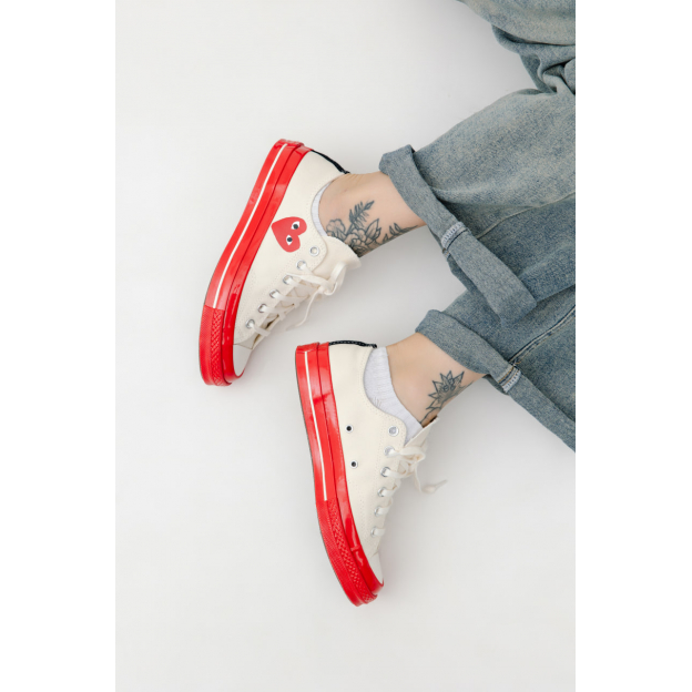 Converse x Comme des Garcons Chuck Taylor 70 Low Red Beige