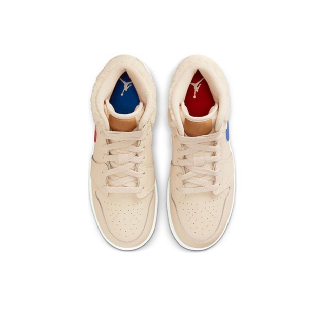 Air Jordan 1 Mid GS Fleece Pearl White