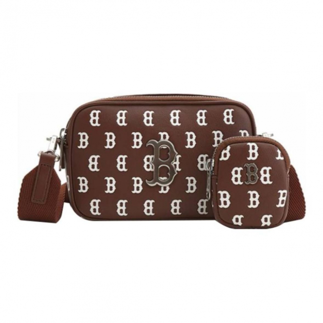 MLB Monogram Shoulder Bag Brown White