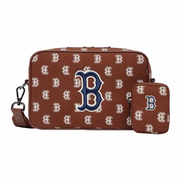 MLB Monogram Shoulder Bag Brown White