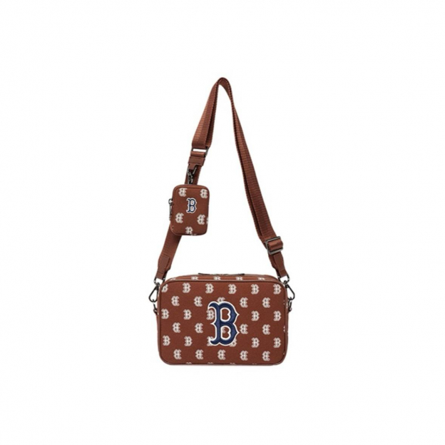 MLB Monogram Shoulder Bag Brown White