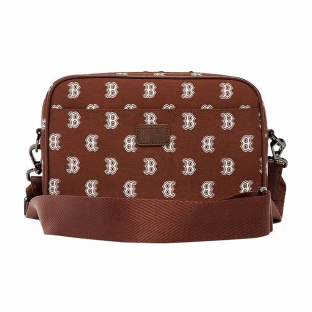 MLB Monogram Shoulder Bag Brown White