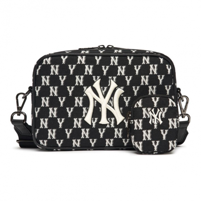 MLB NY Monogram Messenger Bag Black White