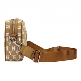 MLB NY Monogram Messenger Bag Beige Cream White