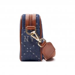MLB NY Monogram Shoulder Bag Jeans Denim Brown
