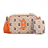 MLB Monogram Shoulder Bag Beige Orange Blue