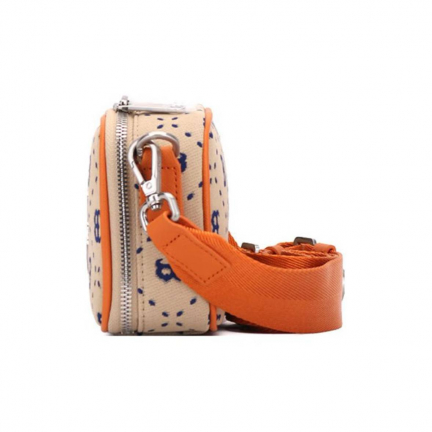 MLB Monogram Shoulder Bag Beige Orange Blue