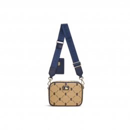 MLB Monogram Shoulder Bag Beige Blue
