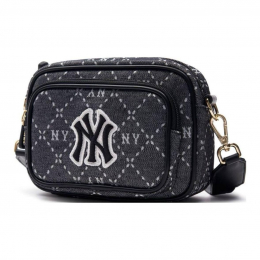 MLB NY Monogram Shoulder Bag Dark Grey Black