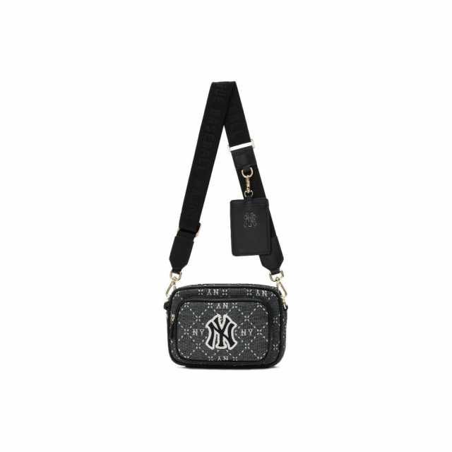 MLB NY Monogram Shoulder Bag Dark Grey Black