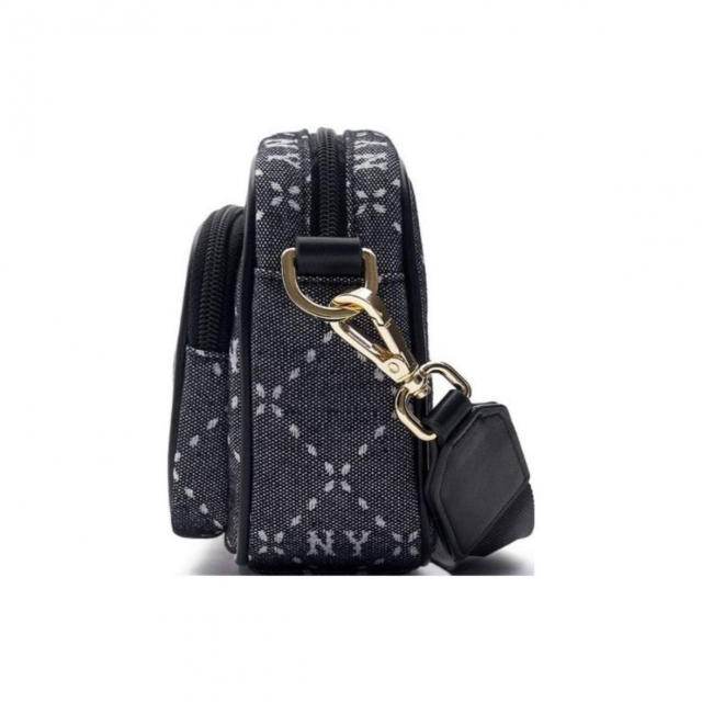 MLB NY Monogram Shoulder Bag Dark Grey Black