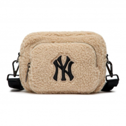 MLB NY Shoulder Bag Fleece Beige Black