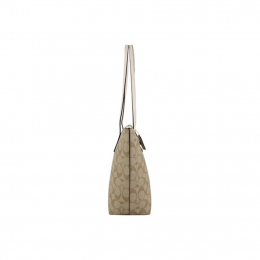 Сумка Coach Zip Top Tote Bag Beige White