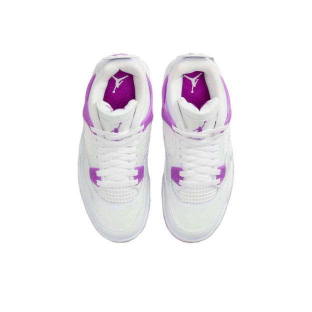 Air Jordan 4 Triple White Electro Purple