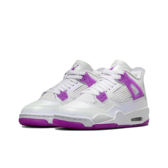 Air Jordan 4 Retro Triple White Electro Purple