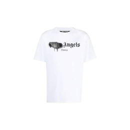 Футболка Palm Angels Black Sprayed Logo Tee White